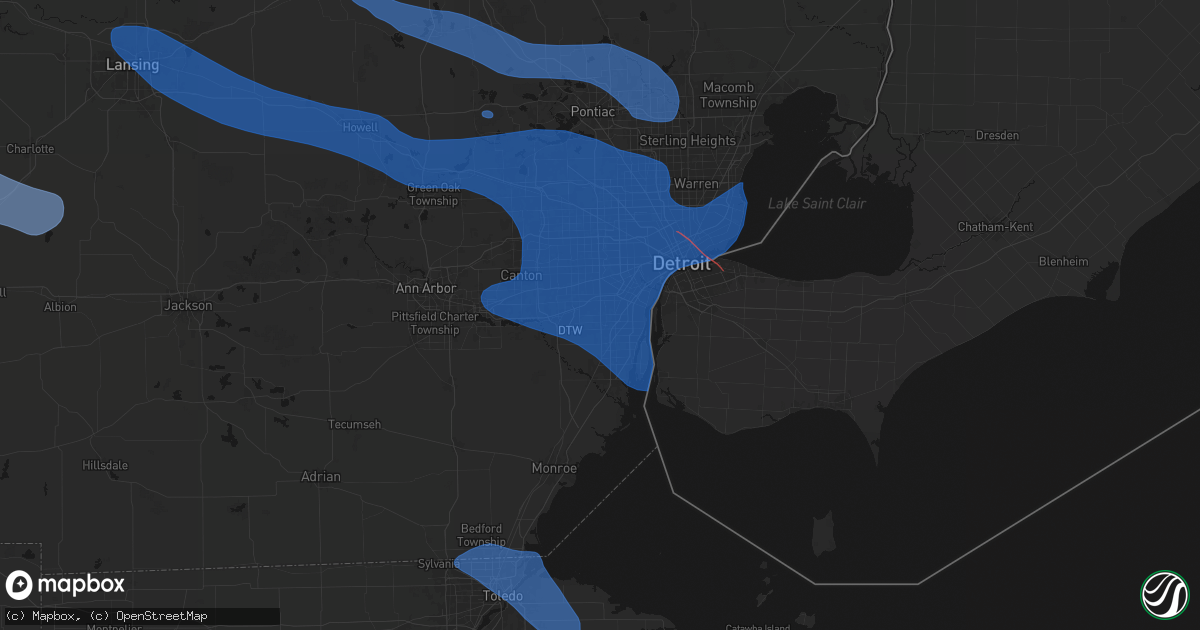 Hail map in Taylor, MI on September 3, 2026