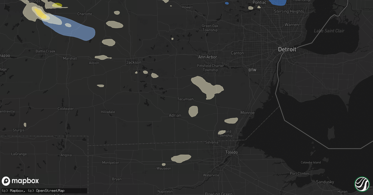 Hail map in Tecumseh, MI on September 3, 2026