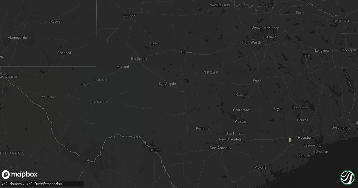 Hail map in Texas on September 3, 2026