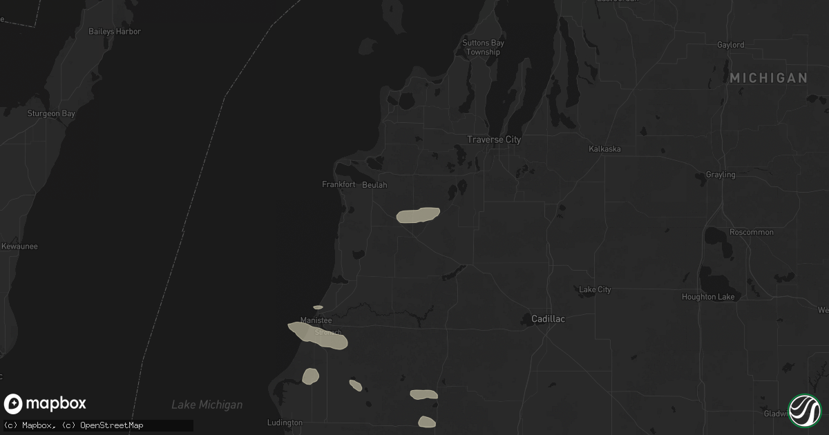 Hail map in Thompsonville, MI on September 3, 2026