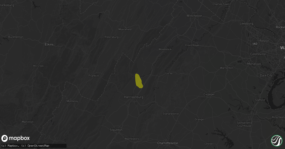 Hail map in Timberville, VA on September 3, 2026