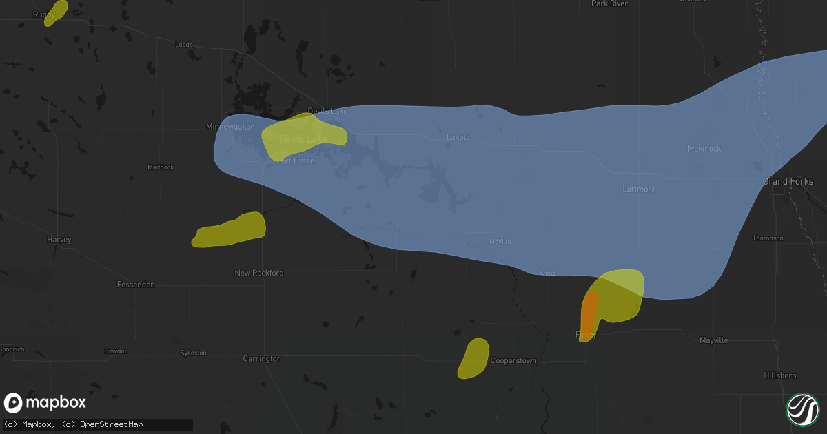 Hail map in Tolna, ND on September 3, 2026