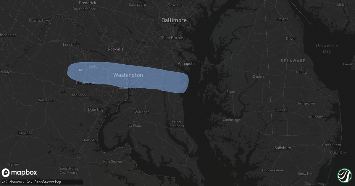 Hail map in Tracys Landing, MD on September 3, 2026