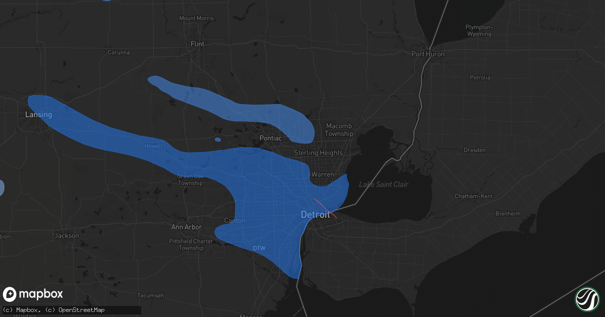 Hail map in Troy, MI on September 3, 2026
