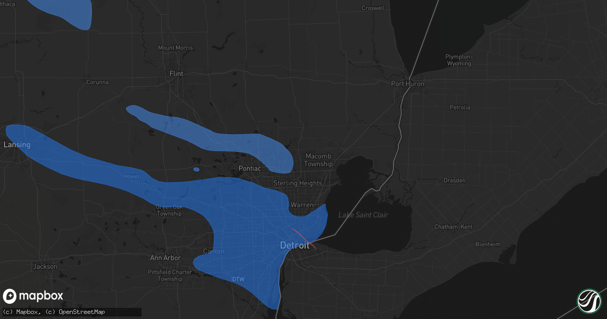 Hail map in Utica, MI on September 3, 2026