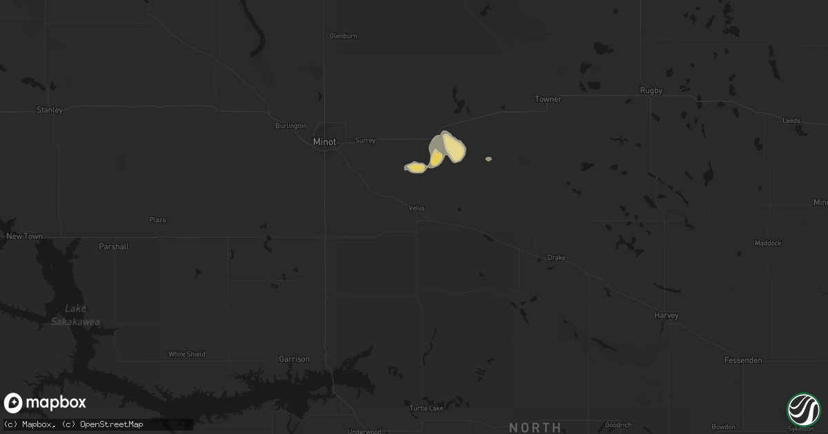 Hail map in Velva, ND on September 3, 2026