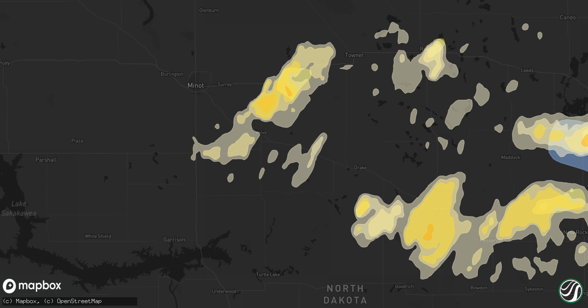 Hail map in Voltaire, ND on September 3, 2026