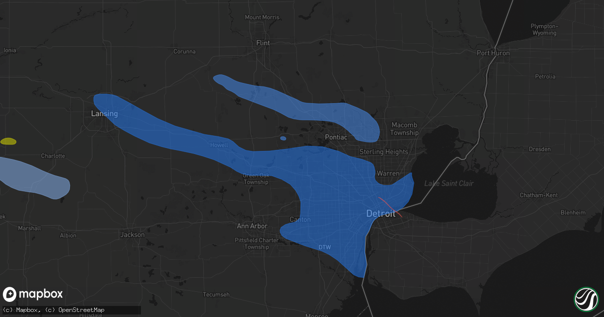 Hail map in Walled Lake, MI on September 3, 2026