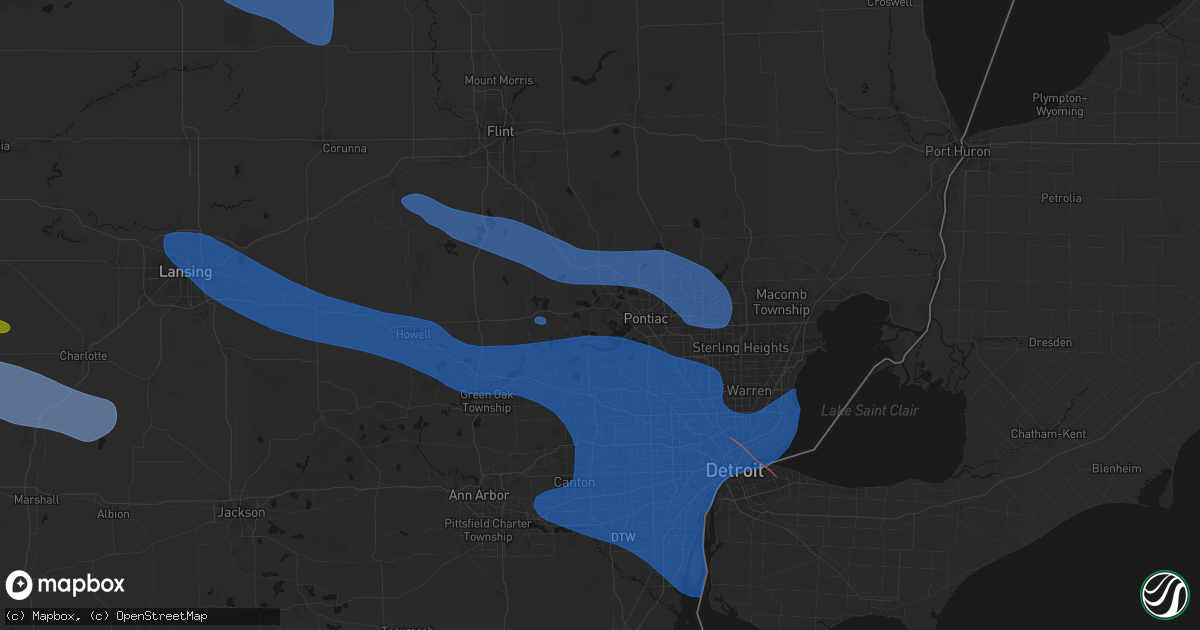 Hail map in Waterford, MI on September 3, 2026