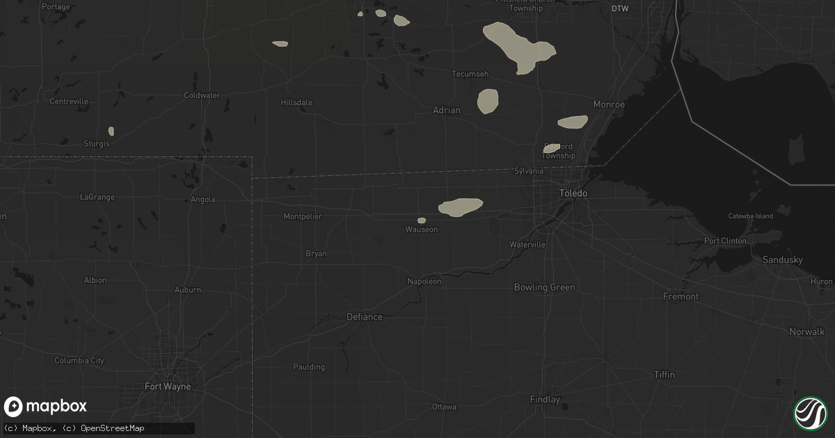 Hail map in Wauseon, OH on September 3, 2026