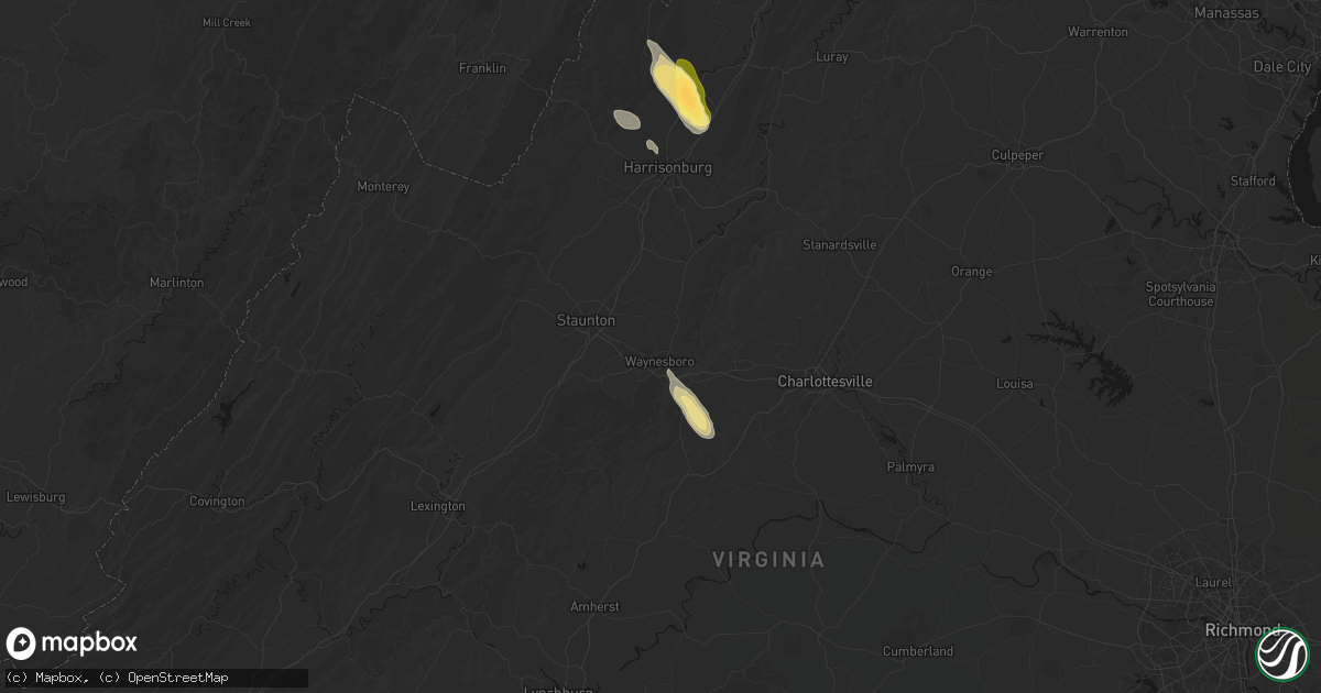 Hail map in Waynesboro, VA on September 3, 2026