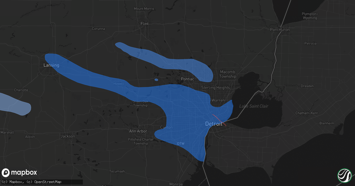 Hail map in West Bloomfield, MI on September 3, 2026