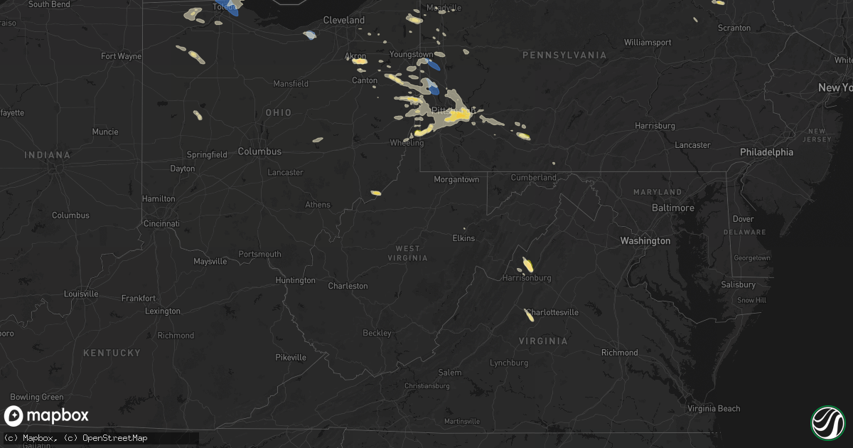 Hail map in West Virginia on September 3, 2026