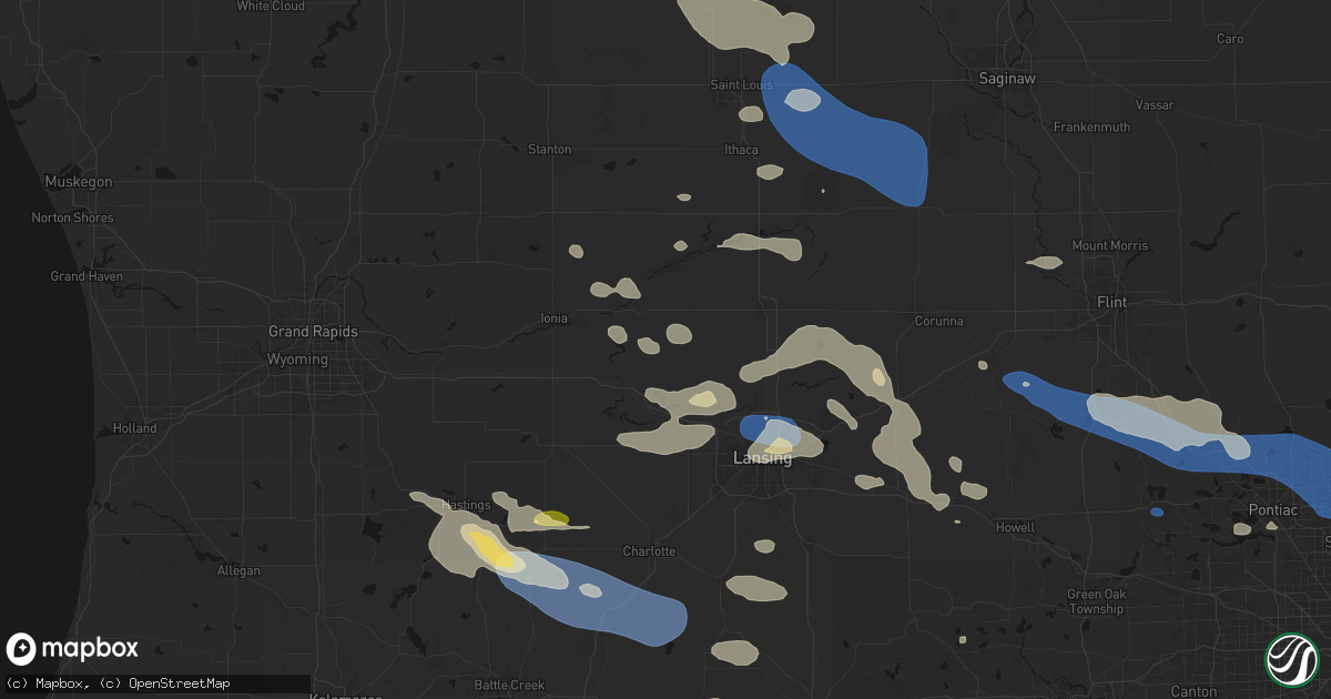 Hail map in Westphalia, MI on September 3, 2026