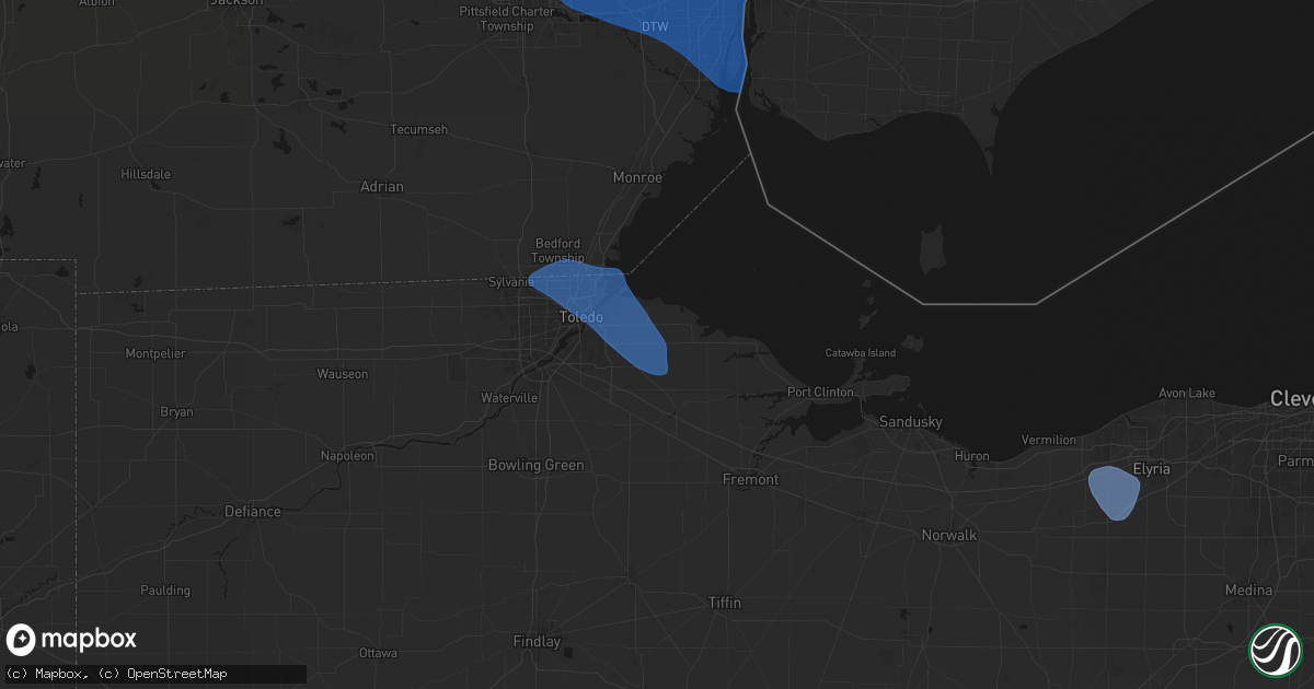 Hail map in Williston, OH on September 3, 2026