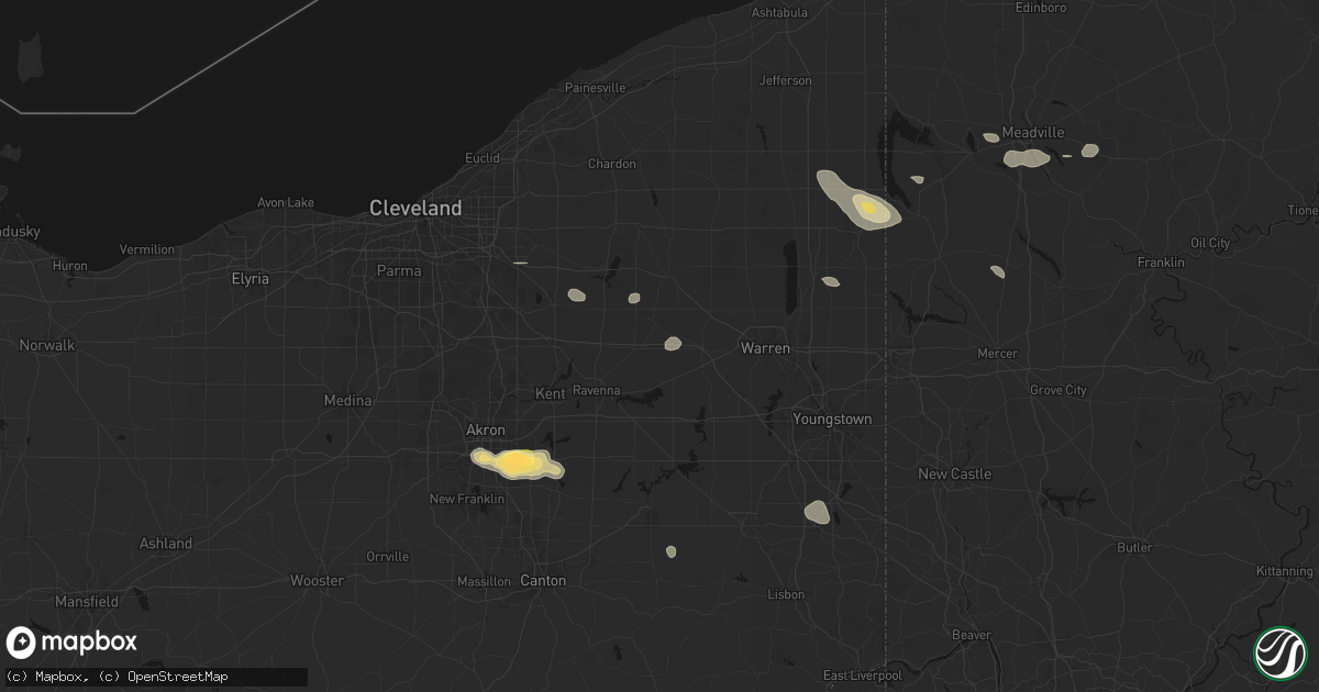 Hail map in Windham, OH on September 3, 2026