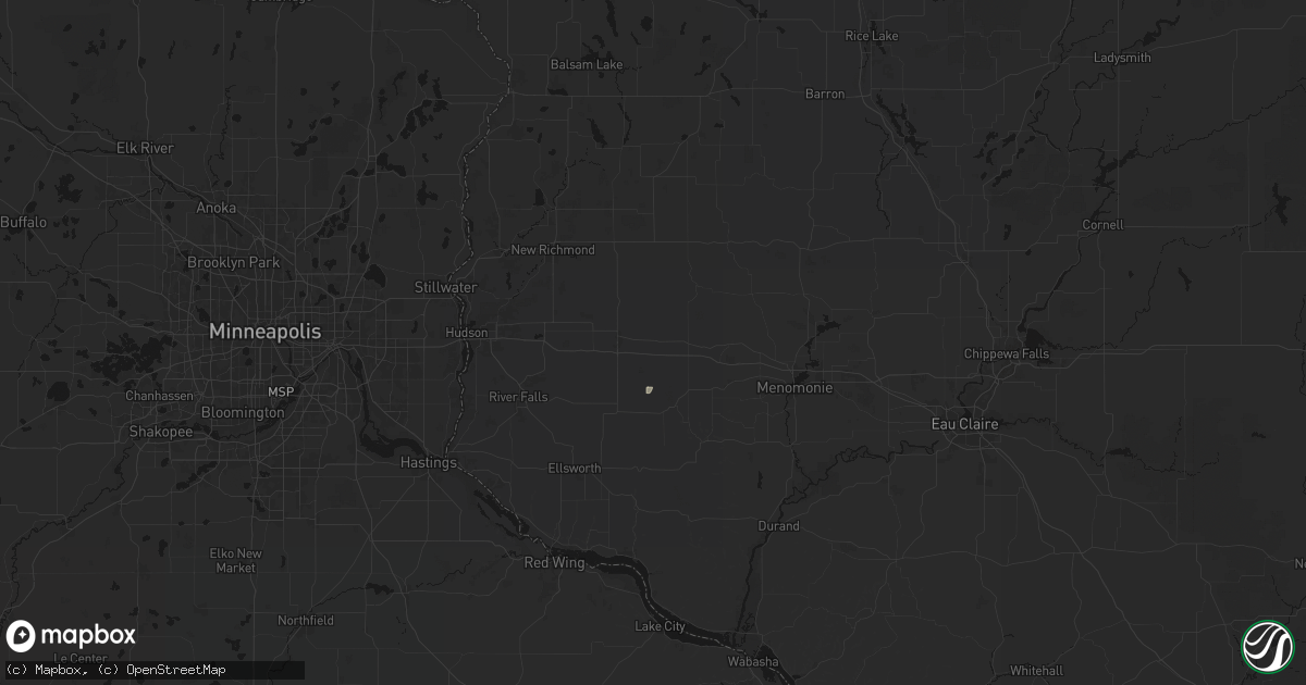 Hail map in Woodville, WI on September 3, 2026