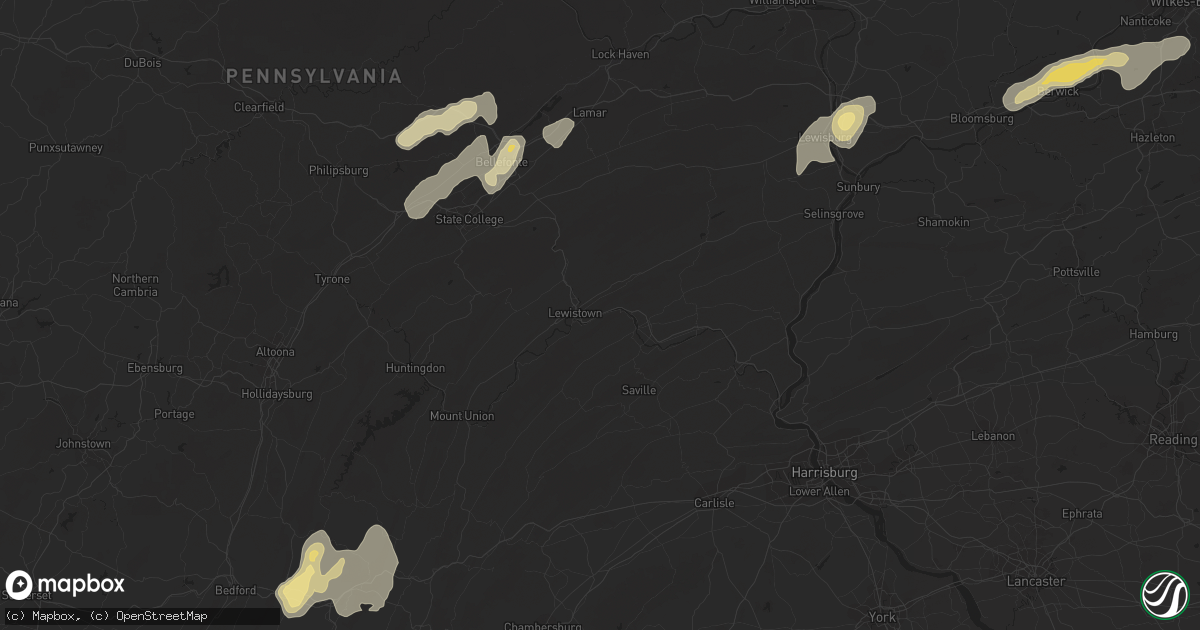 Hail map in Milton, PA on September 4, 2011
