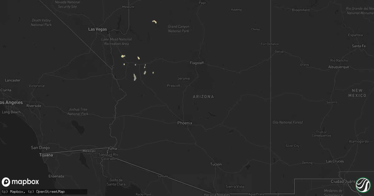 Hail map in Arizona on September 4, 2013
