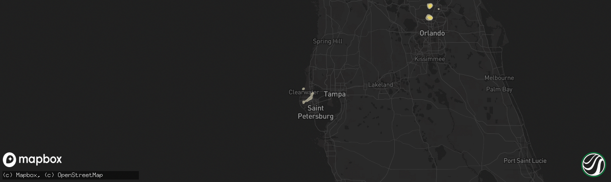 Hail map in Clearwater, FL on September 4, 2013