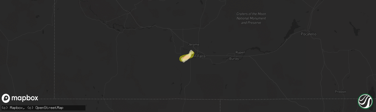 Hail map in Filer, ID on September 4, 2013