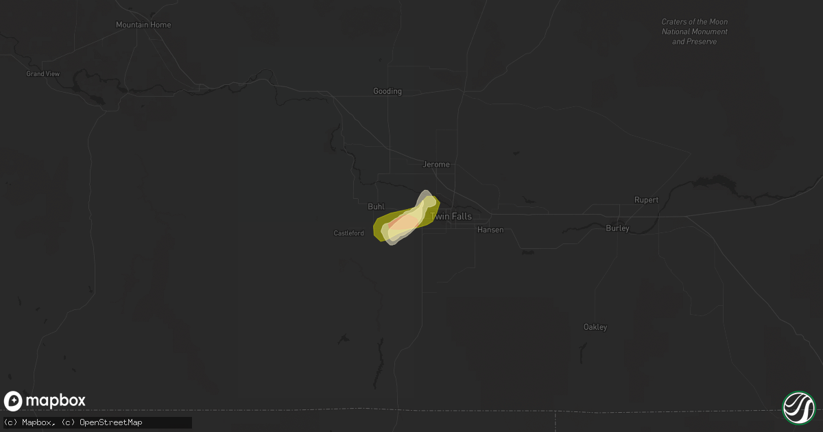 Hail map in Filer, ID on September 4, 2013