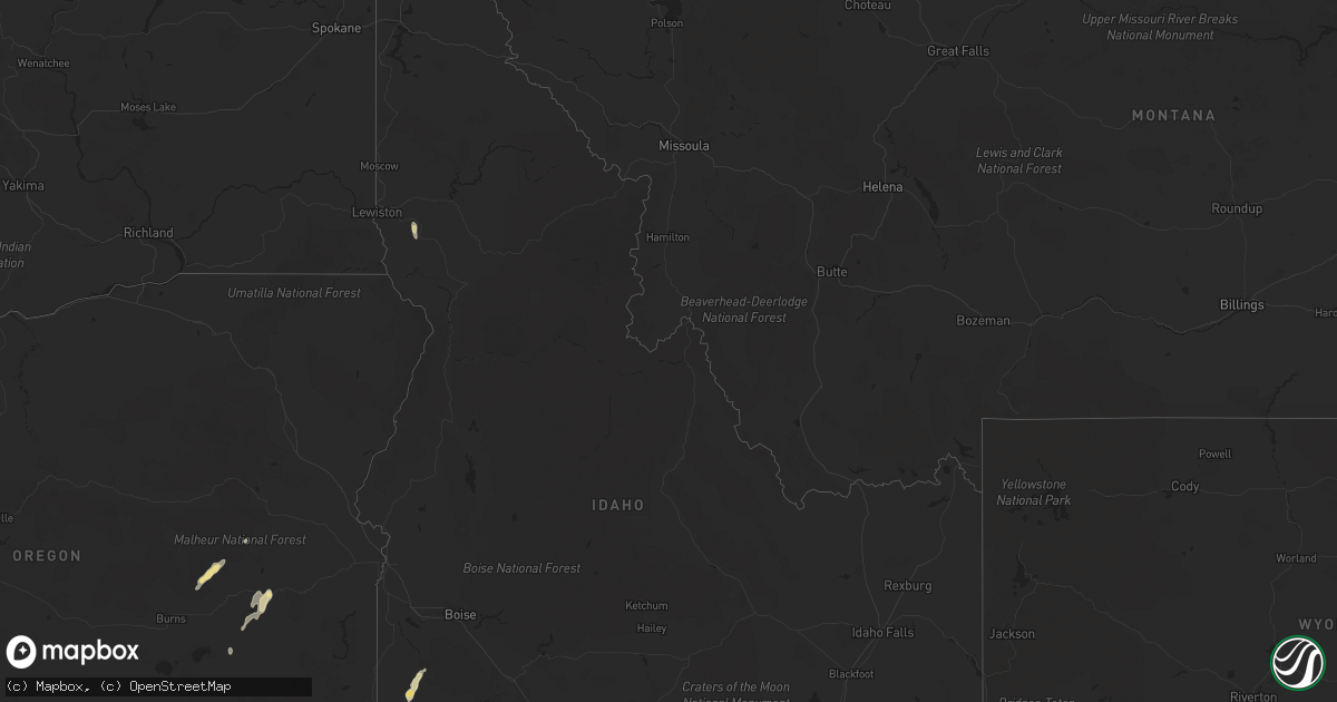 Hail map in Idaho on September 4, 2013