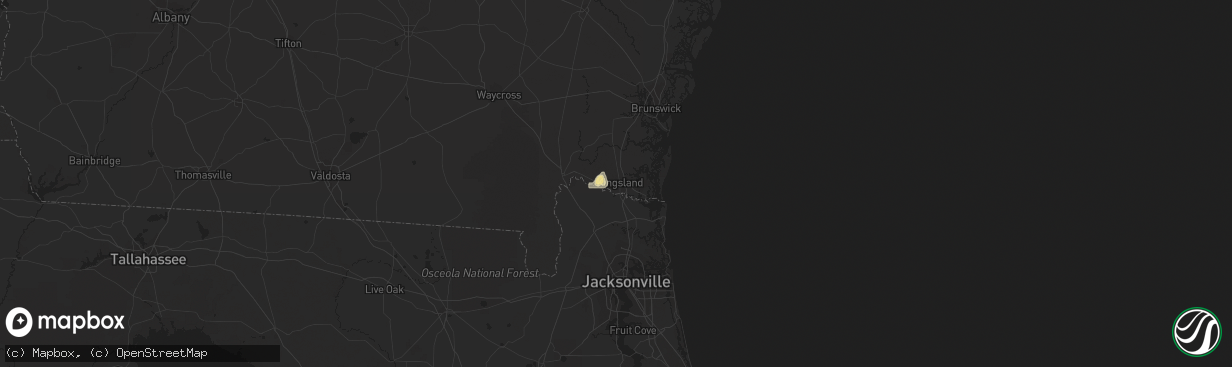 Hail map in Kingsland, GA on September 4, 2013