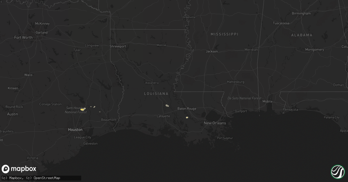 Hail map in Louisiana on September 4, 2013