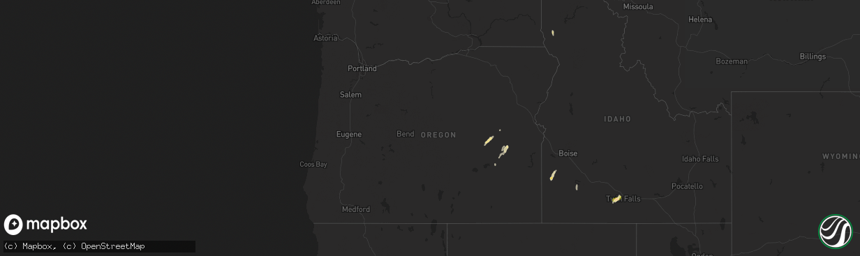 Hail map in Oregon on September 4, 2013