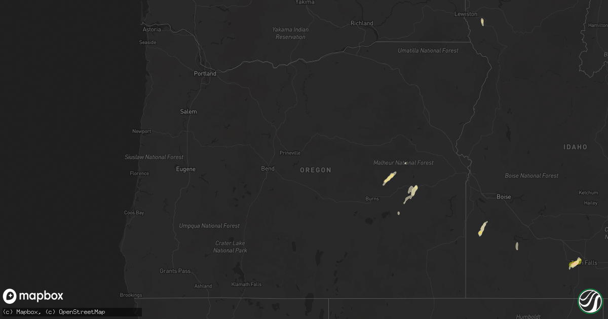 Hail map in Oregon on September 4, 2013