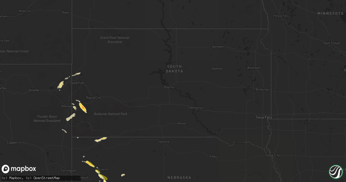Hail map in South Dakota on September 4, 2013