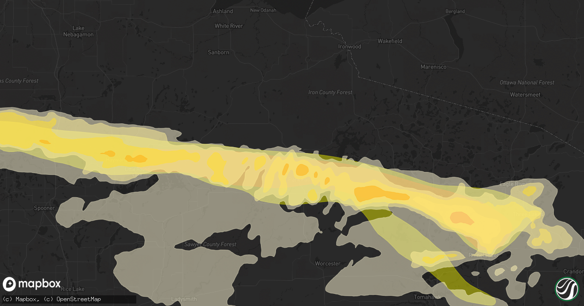 Hail map in Butternut, WI on September 4, 2014