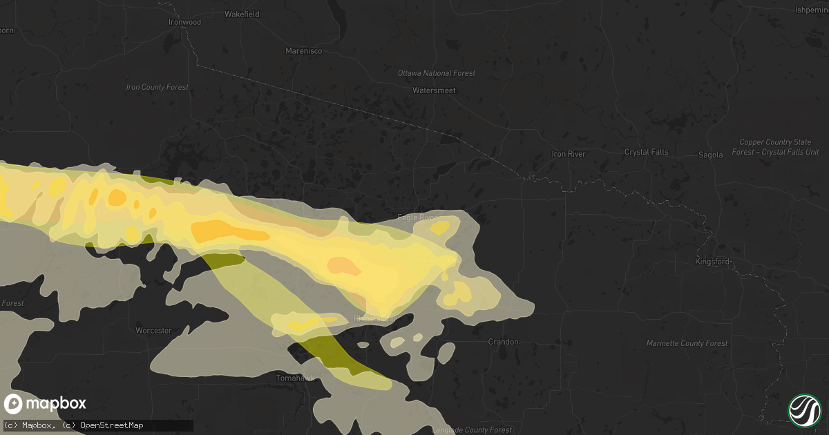 Hail map in Eagle River, WI on September 4, 2014