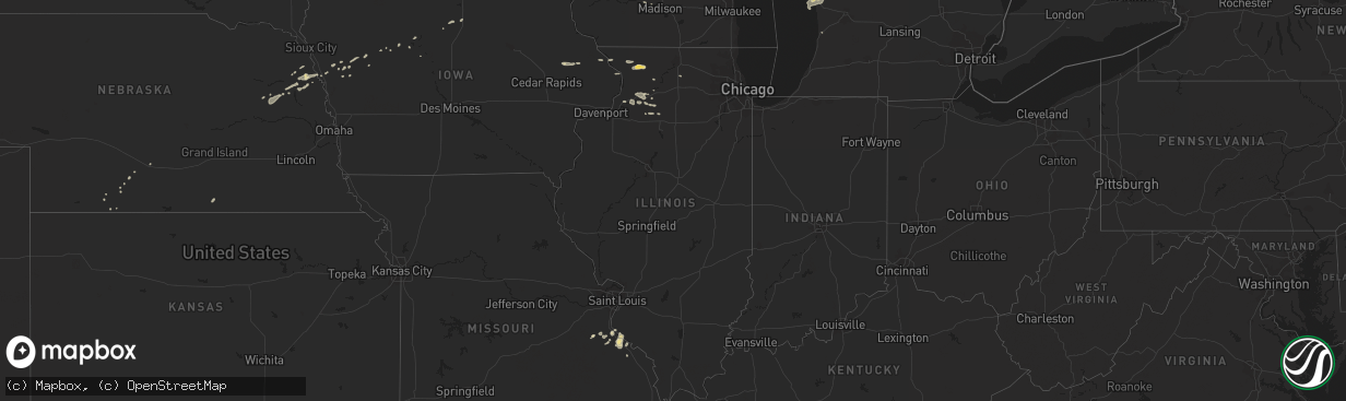 Hail map in Illinois on September 4, 2014