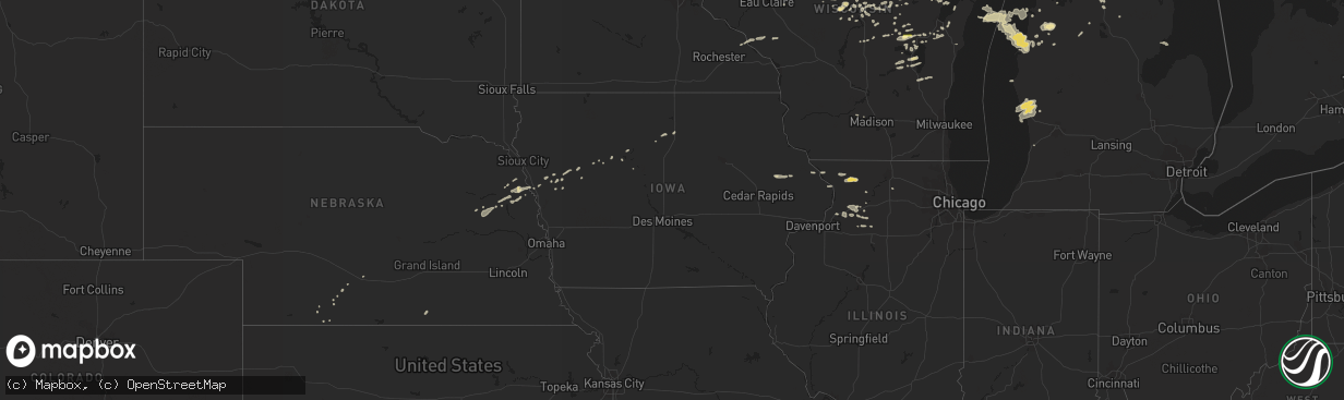 Hail map in Iowa on September 4, 2014