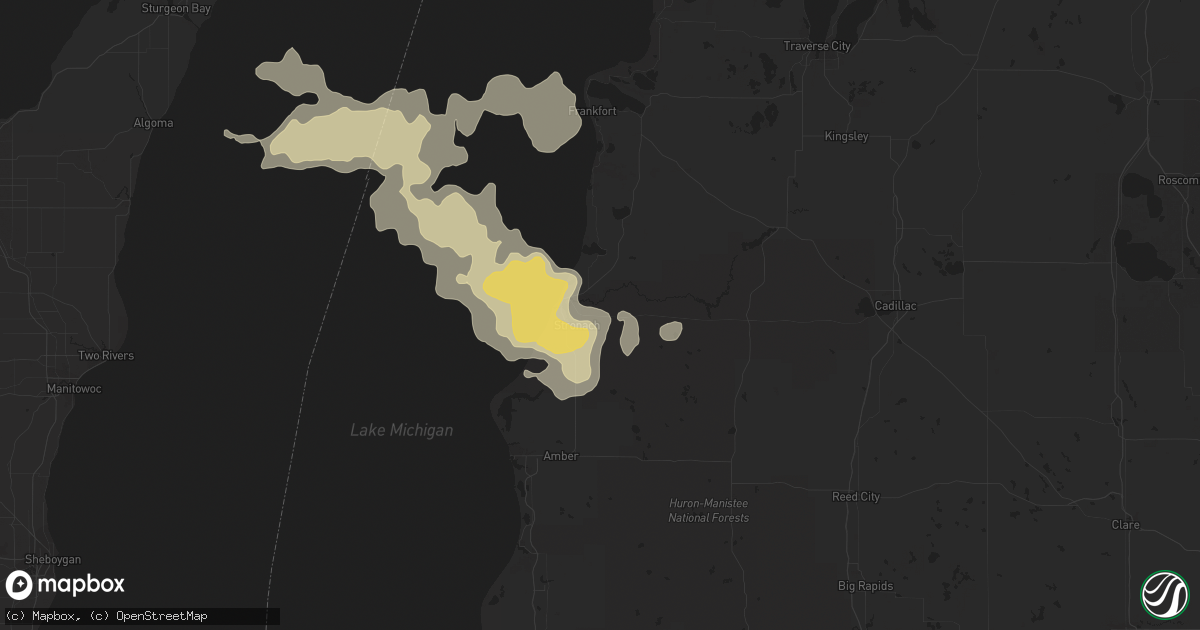 Hail map in Manistee, MI on September 4, 2014