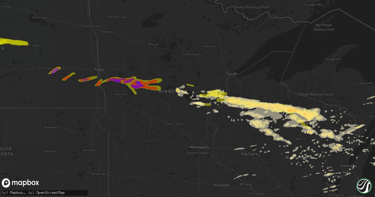 Hail map in Minnesota on September 4, 2014