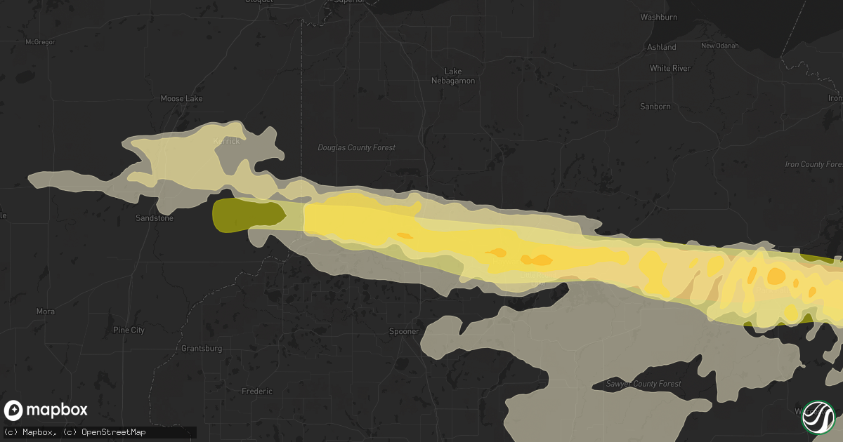Hail map in Minong, WI on September 4, 2014