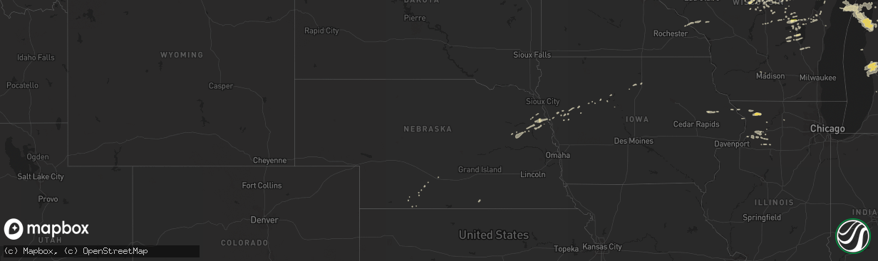 Hail map in Nebraska on September 4, 2014