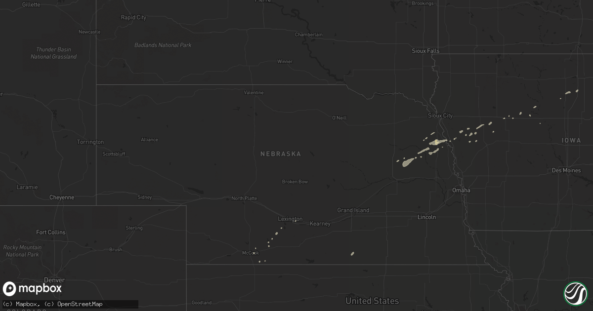 Hail map in Nebraska on September 4, 2014