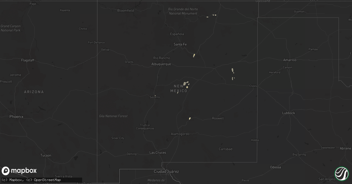 Hail map in New Mexico on September 4, 2014