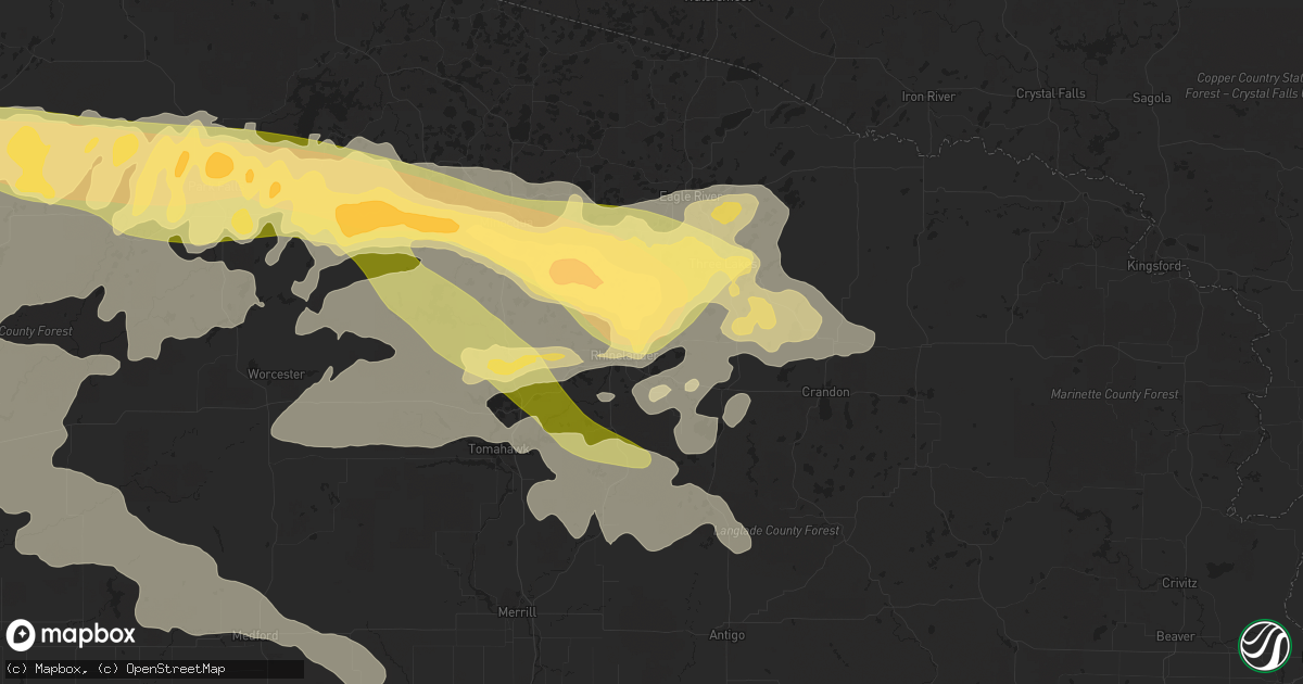 Hail map in Rhinelander, WI on September 4, 2014