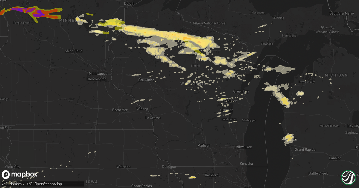 Hail map in Wisconsin on September 4, 2014