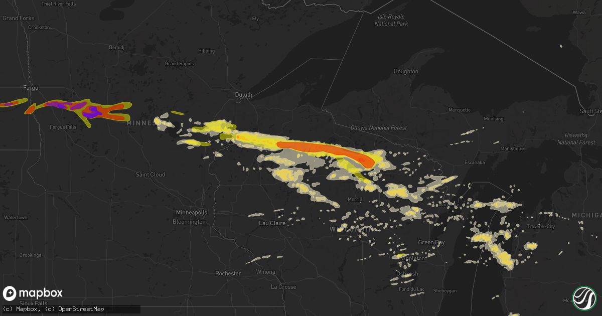 Hail map on September 4, 2014