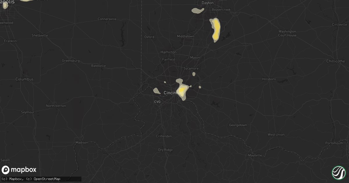 Hail map in Cincinnati, OH on September 4, 2015
