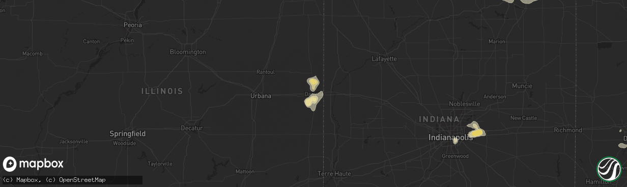 Hail map in Danville, IL on September 4, 2015