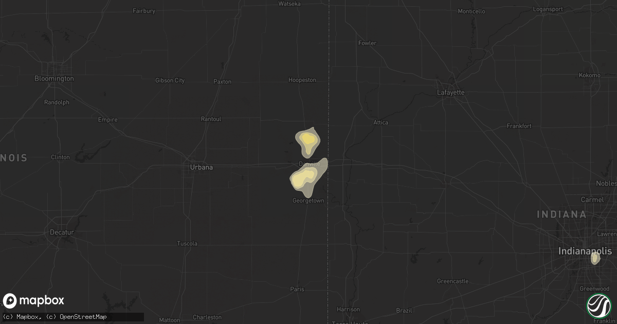 Hail map in Danville, IL on September 4, 2015