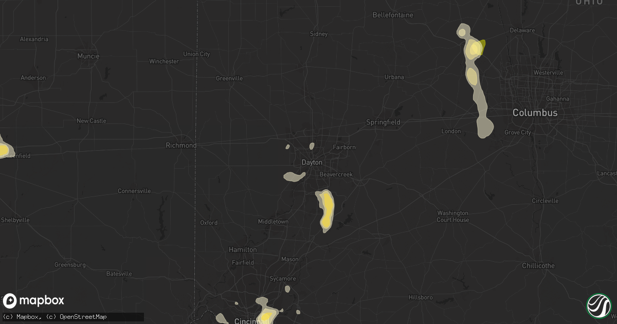 Hail map in Dayton, OH on September 4, 2015