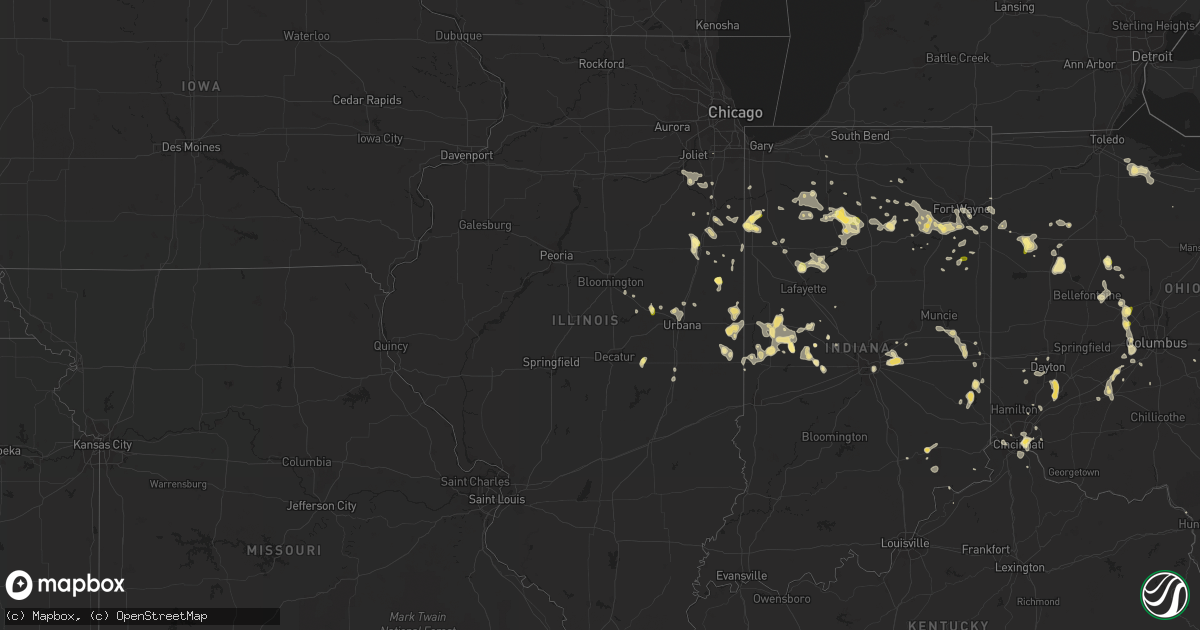 Hail map in Illinois on September 4, 2015